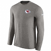 Men's Kansas City Chiefs Nike Charcoal Coaches Long Sleeve Performance T-Shirt,baseball caps,new era cap wholesale,wholesale hats